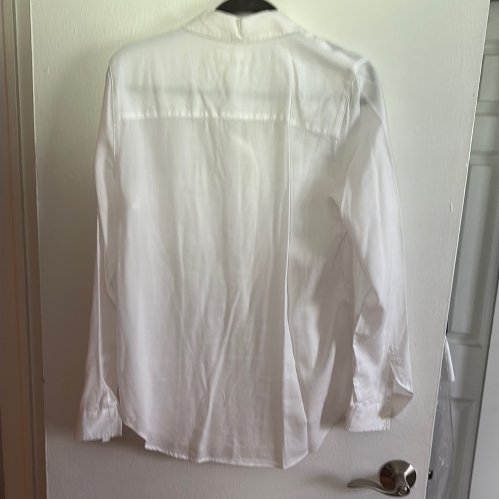 Treasure & Bond White Casual Button Down Shirt Long Sleeves - Picture 4 of 4